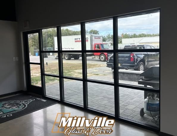 Commercial large glass window wall
